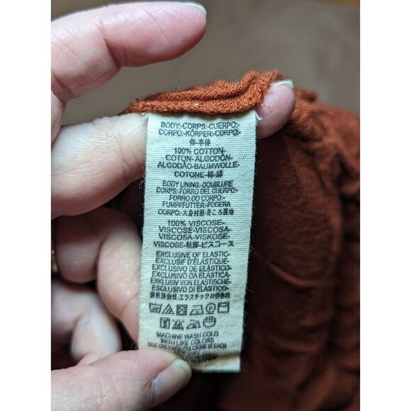 FREE PEOPLE Sugarpie Mini Dress Cinnamon XSMALL Orange Long Sleeve Summer/Fall - Picture 14 of 16